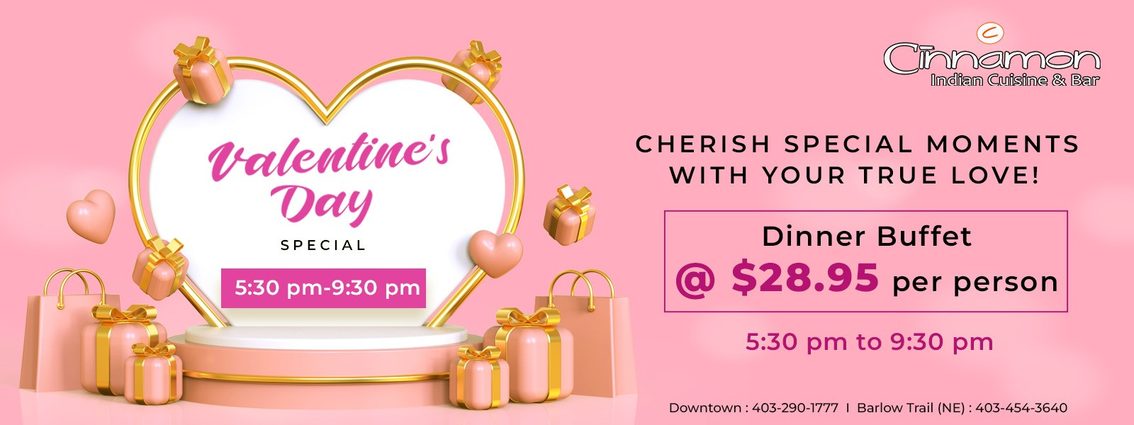 Indian restaurant Cinnamon Indian Cuisine and Bar Calgary, AB